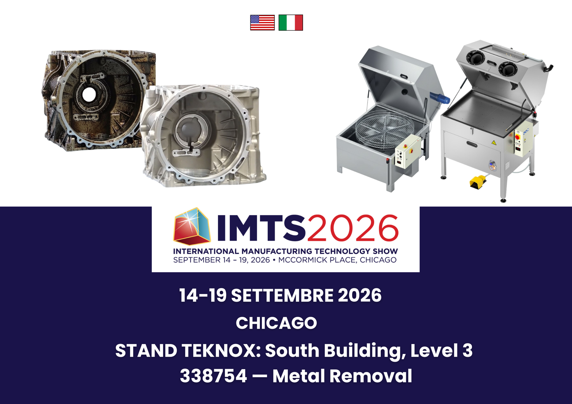 Teknox a IMTS 2026: ci vediamo a Chicago!đ 1 Teknox presente alla fiera IMTS di Chicago