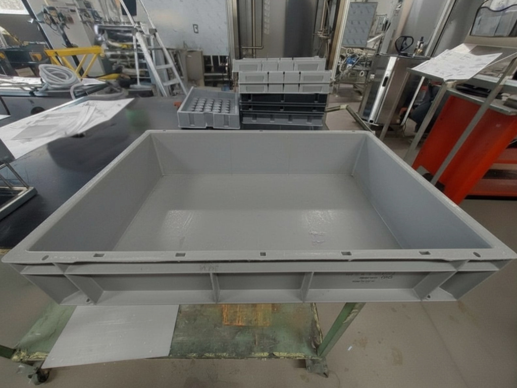 Lavaggio cassette industriali con tunnel di lavaggio Teknox